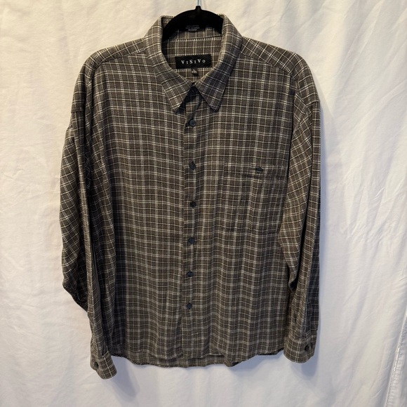 Visivo Other - ViSiVo Textured Brown Plaid Button-Up Shirt Men’s L 16-16½‎ Classic Grandpacore
